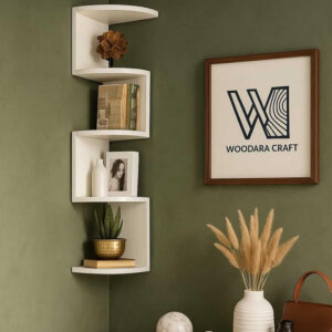 corner wall shelf – stylish wooden shelf for modern spaces | woodoracraft